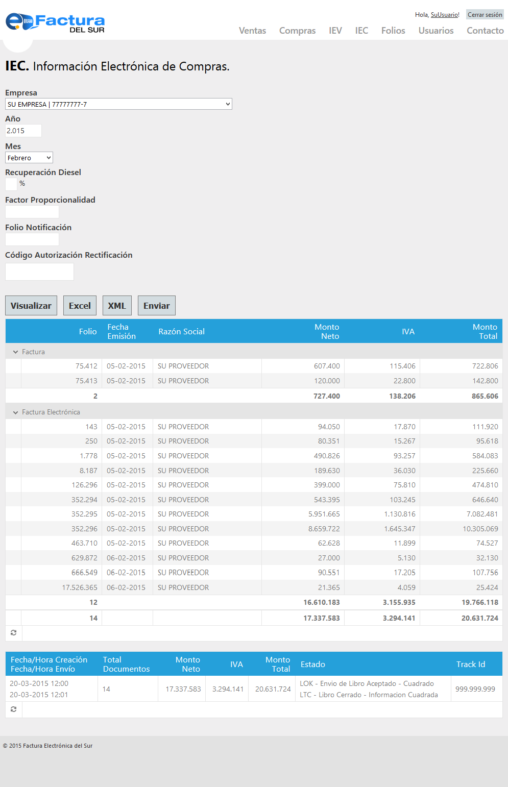 Captura eFactura Del Sur