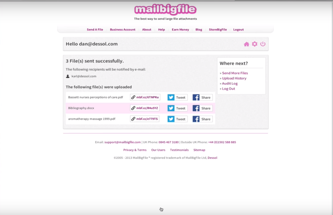 Captura MailBigFile