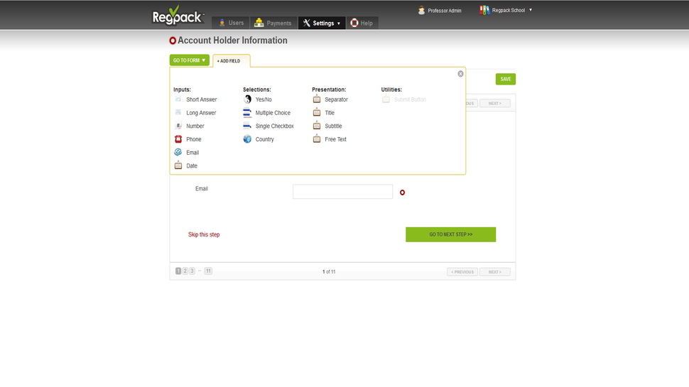 Captura Regpack Eventos