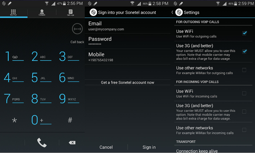 Captura Sonetel Software VoIP