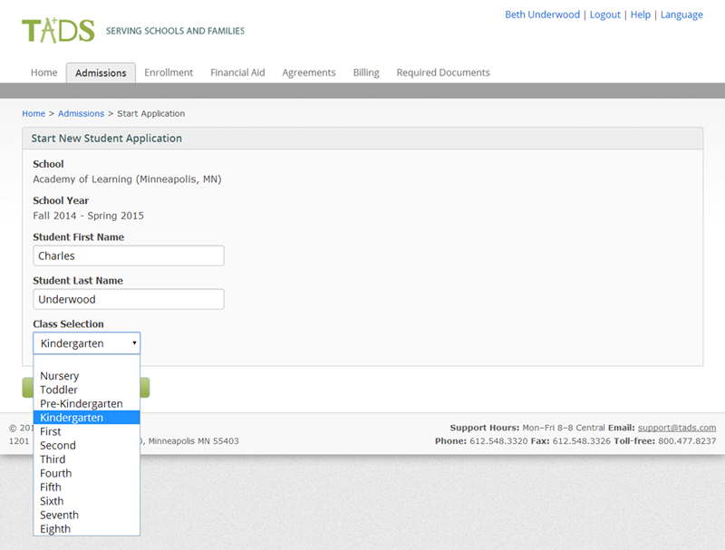 Captura TADS School Management