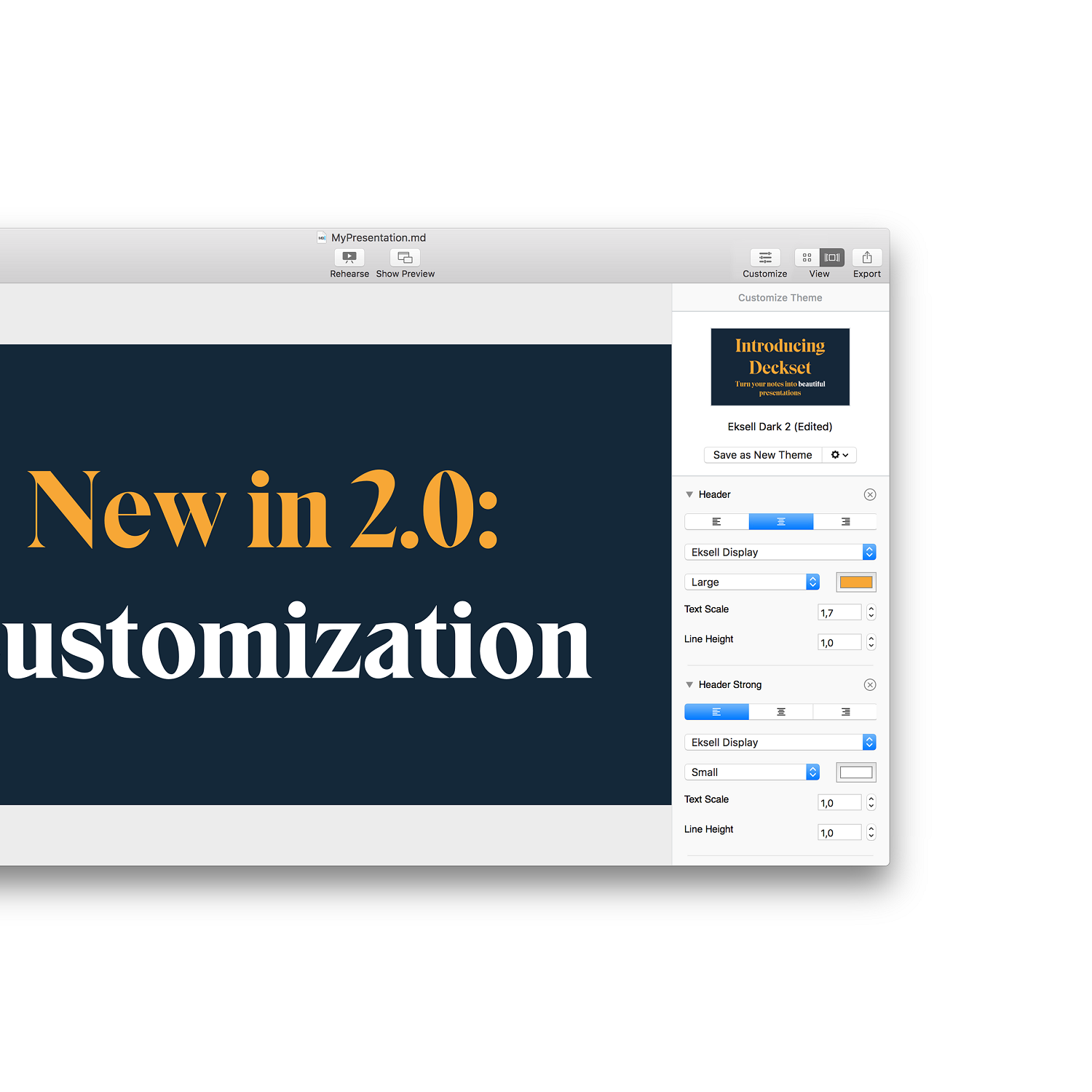 Captura Deckset Software Presentación