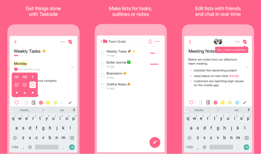 Captura Taskade Lista de Tareas