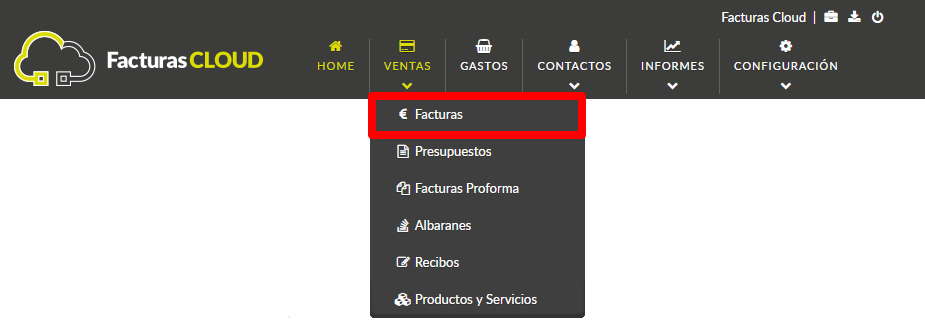 Captura FacturasCLOUD