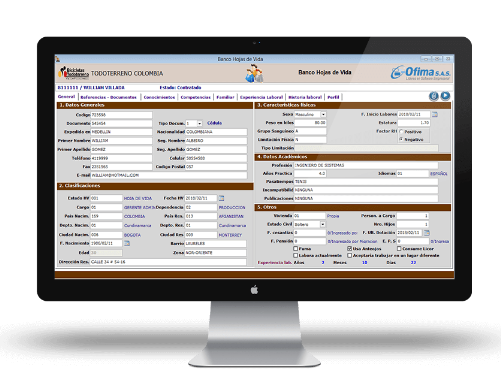Captura Ofima Software Nómina