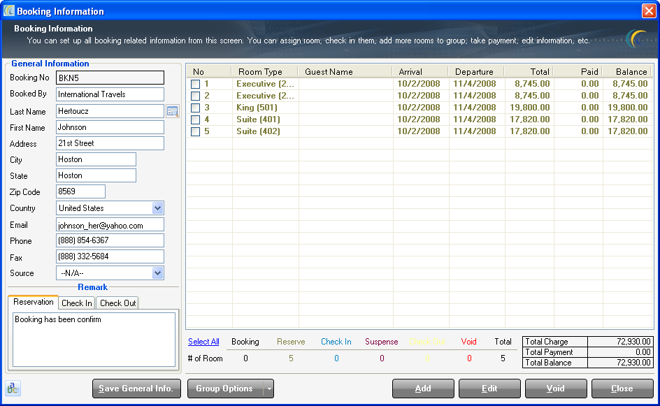 Captura eZee FrontDesk