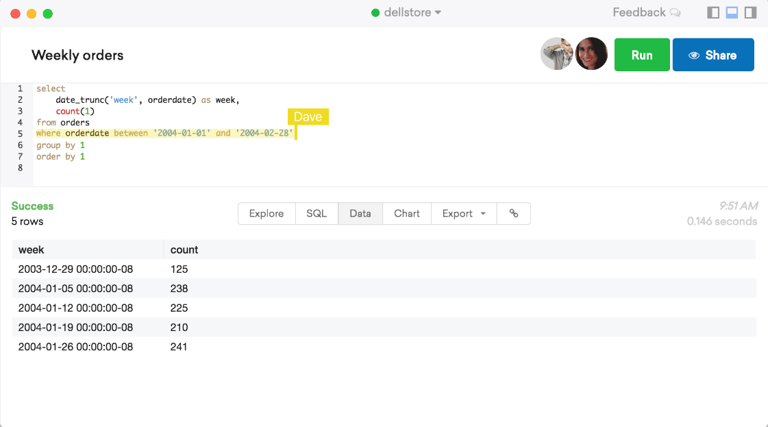 Captura Popsql Base de Datos