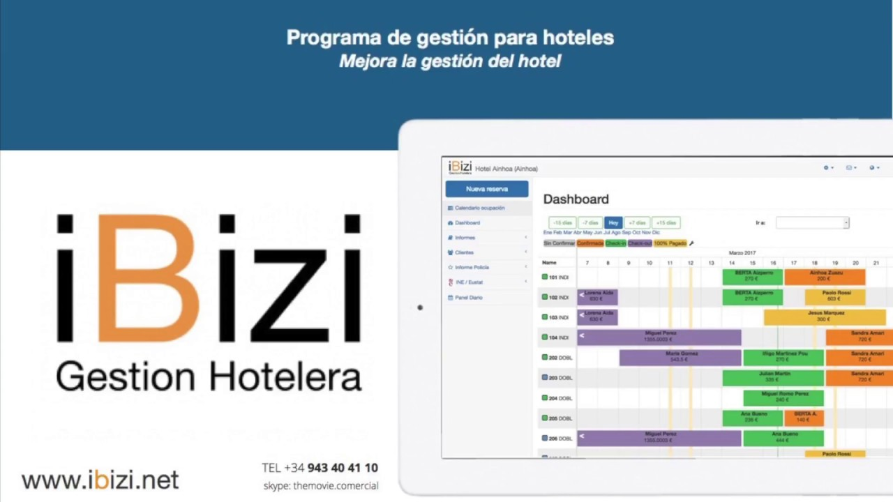 Captura iBizi Software Hotelería