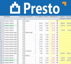 Captura Presto - Construcción