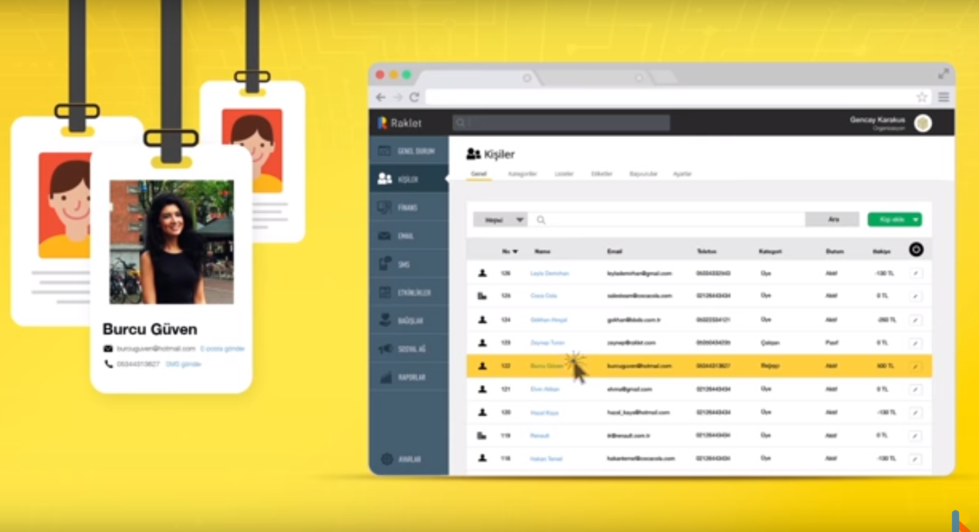 Captura Raklet Gestión de Eventos