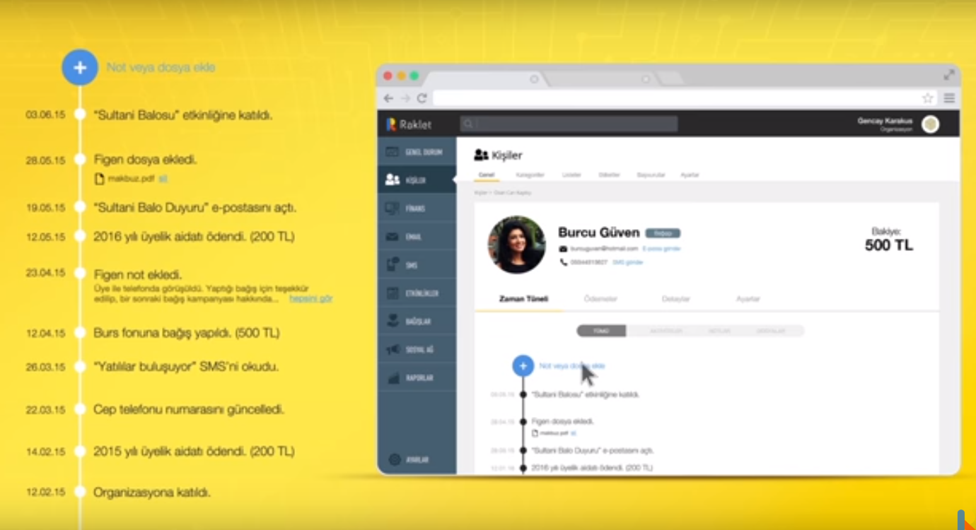 Captura Raklet Gestión de Eventos