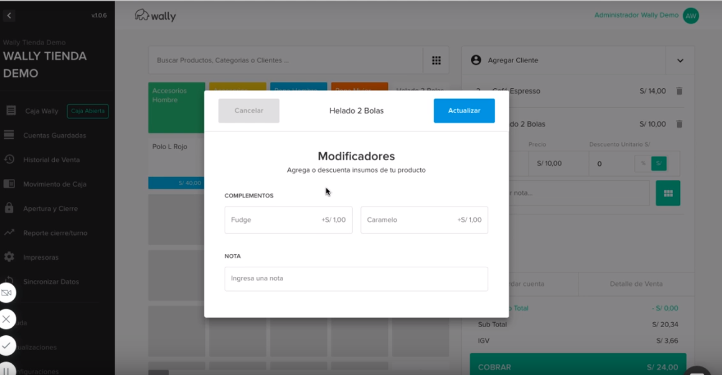 Captura Wally Punto de Venta