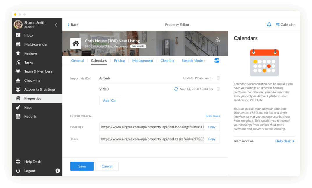 Captura AirGMS Software Hotelería