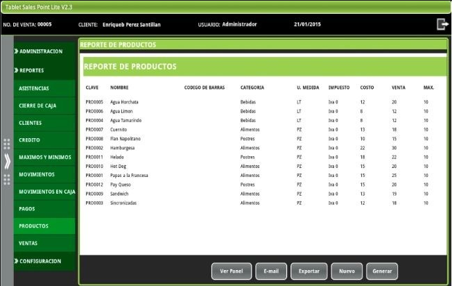 Captura App Tablet Sales Point