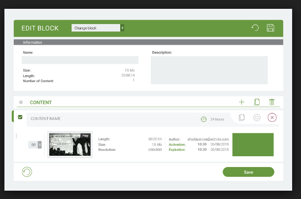 Captura ADmira Cartelería Digital