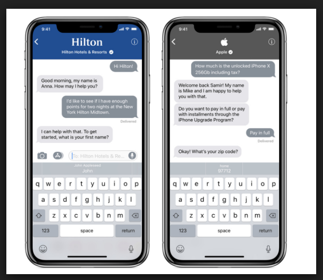 Captura Apple Business Chat