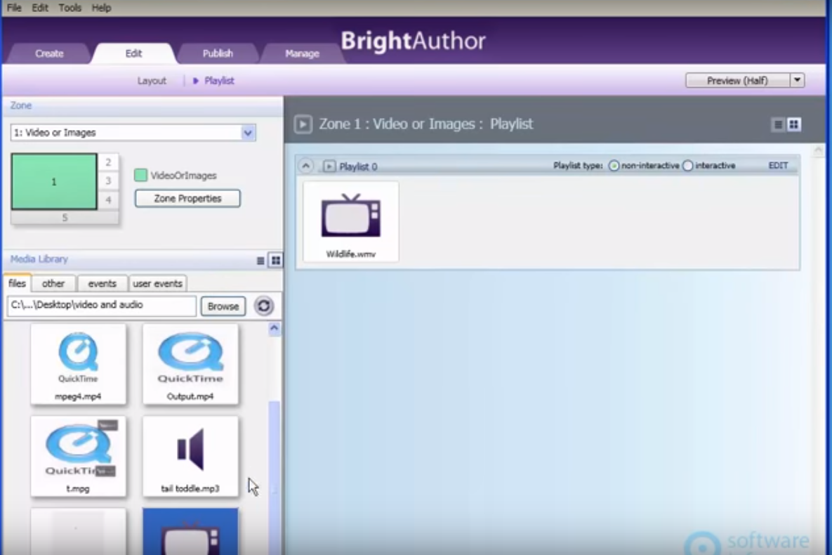 Captura BrightAuthor Cartelería