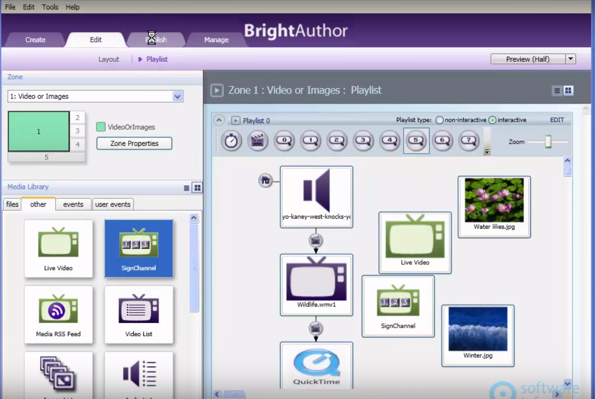 Captura BrightAuthor Cartelería