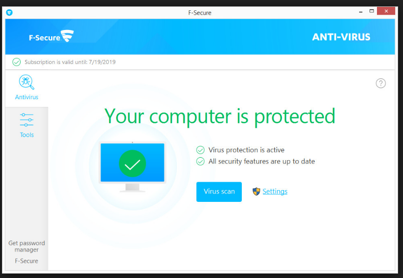 Captura F Secure Antivirus