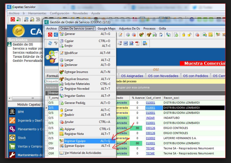 Captura Capataz Control de Planta
