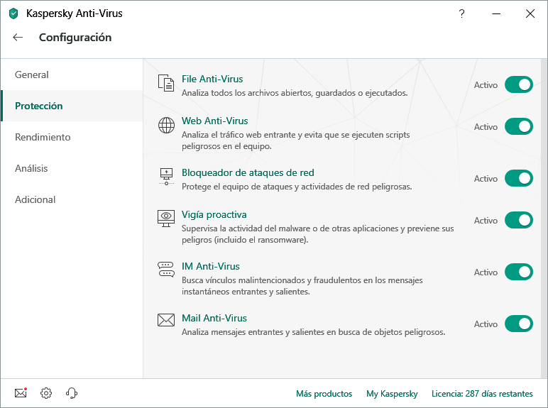 Captura Kaspersky Anti-Virus