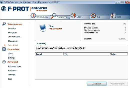Captura F-PROT Antivirus
