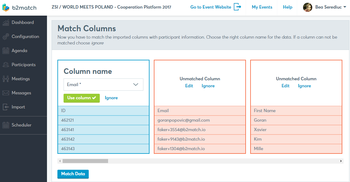 Captura b2match Eventos