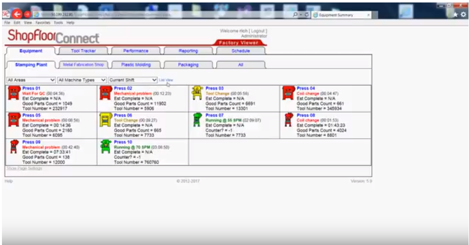 Captura ShopFloorConnect OEE