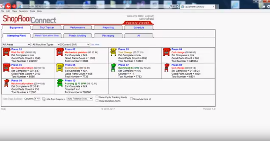 Captura ShopFloorConnect OEE