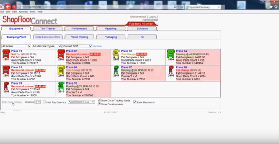 Captura ShopFloorConnect OEE