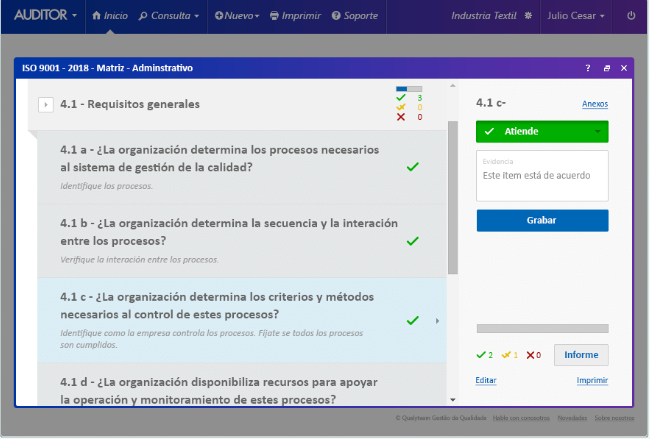 Captura QualyTeam Auditoria