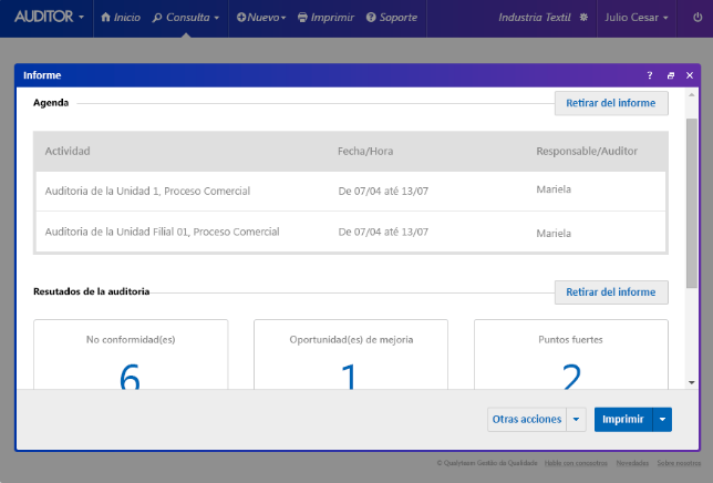 Captura QualyTeam Auditoria