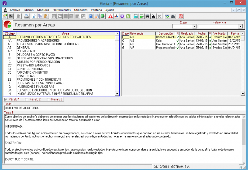 Captura Gesia Software Auditoría