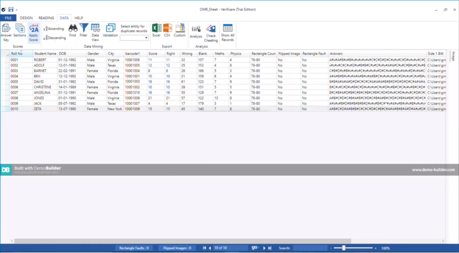 Captura Verificare Software OMR