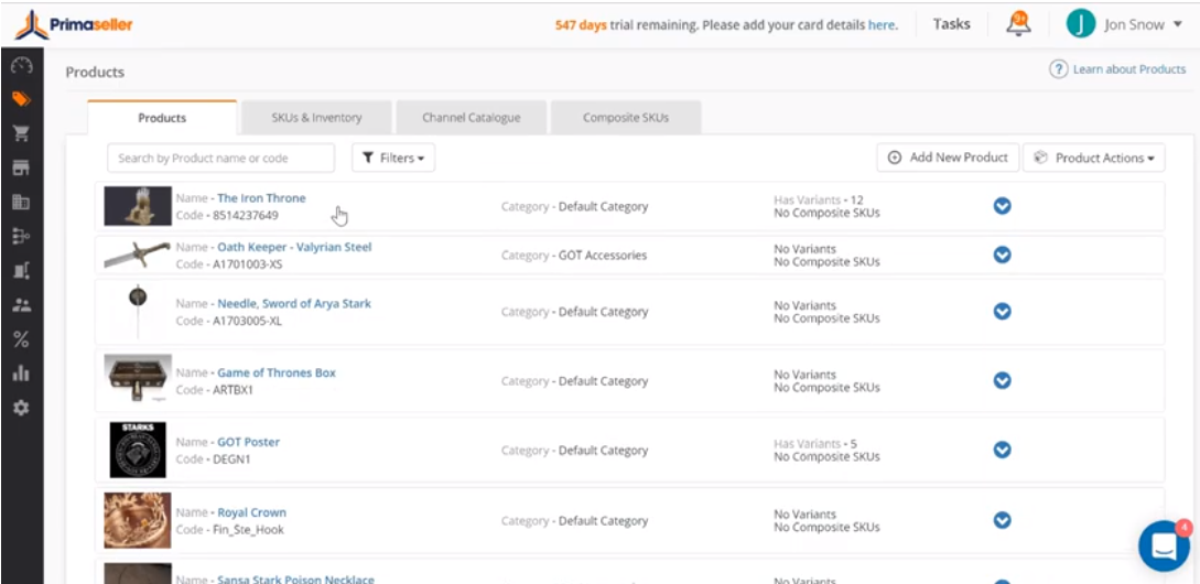 Captura Primaseller Inventario