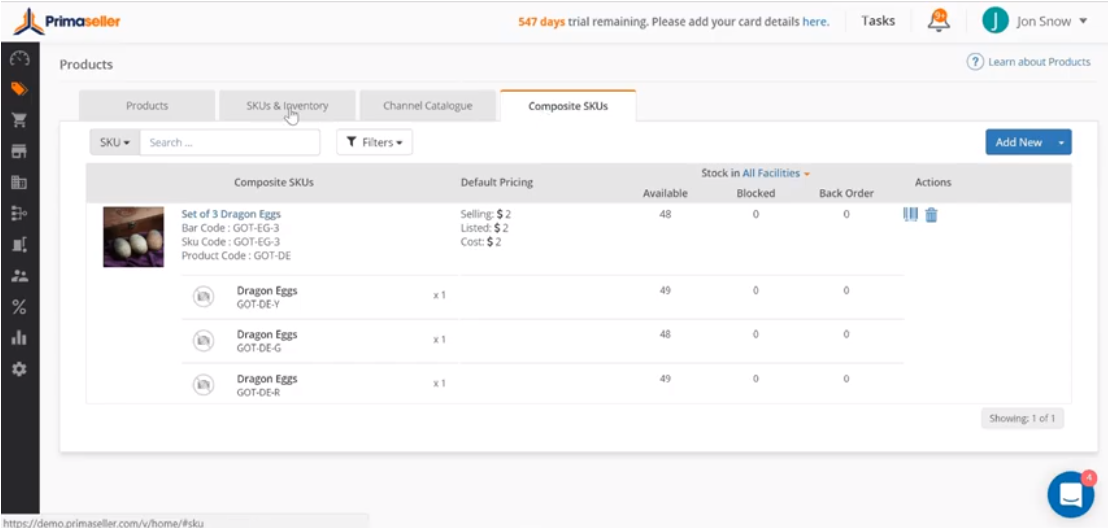 Captura Primaseller Inventario