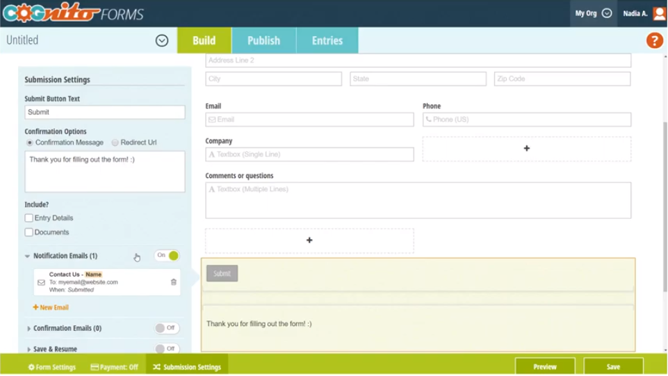 Captura Cognito forms