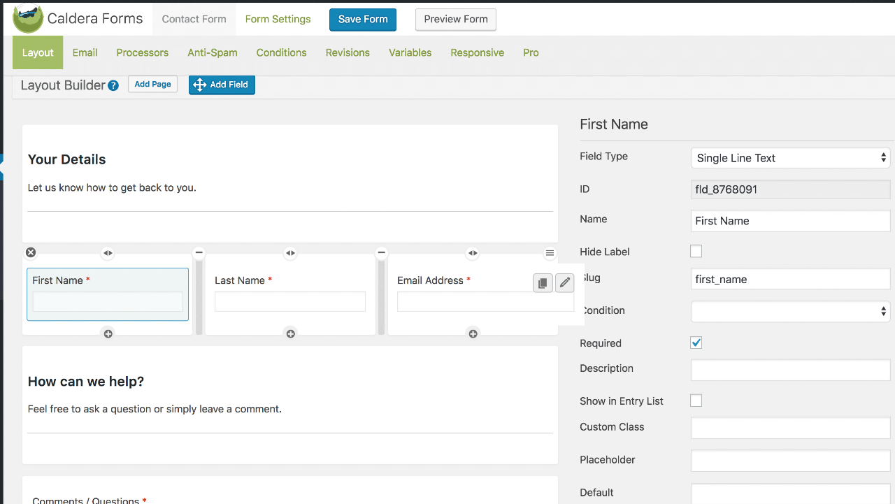 Captura CalderaForms
