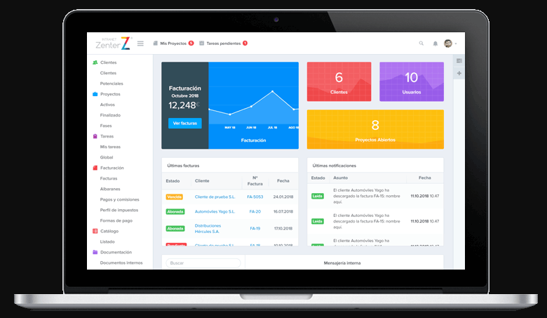Captura Zenter Intranet