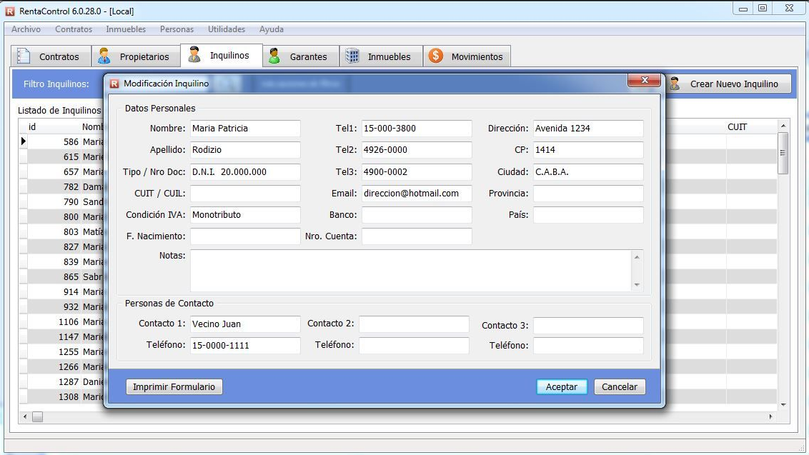 Captura RentaControl